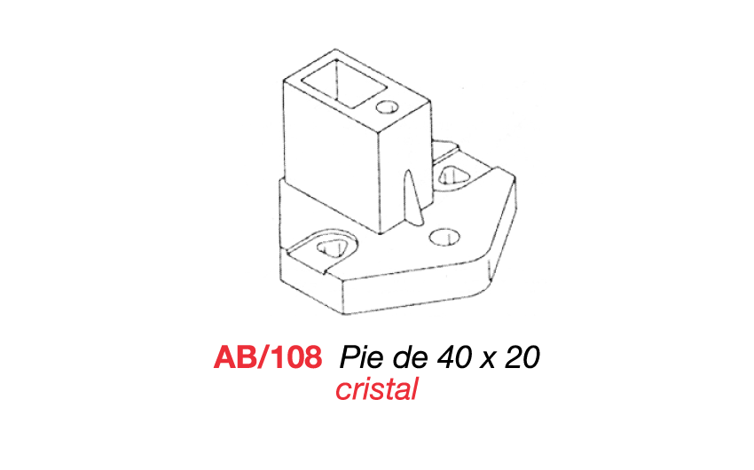 AB/108 Pie de 40 x 20 cristal