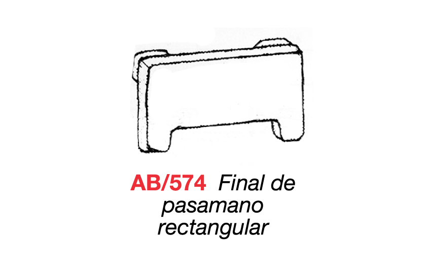 AB/574 Final de pasamano rectangular
