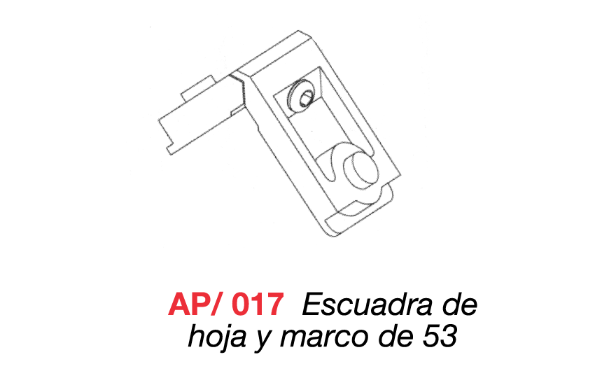 AP/017 Escuadra de hoja y marco de 53