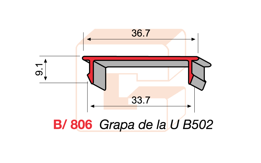 B/806 Grapa de la U B502