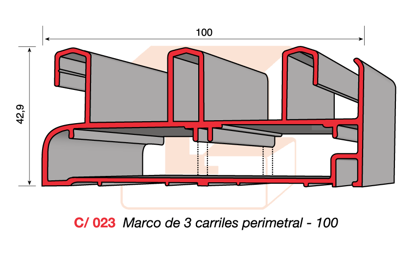 C/023 Marco de 3 carriles perimetral - 100