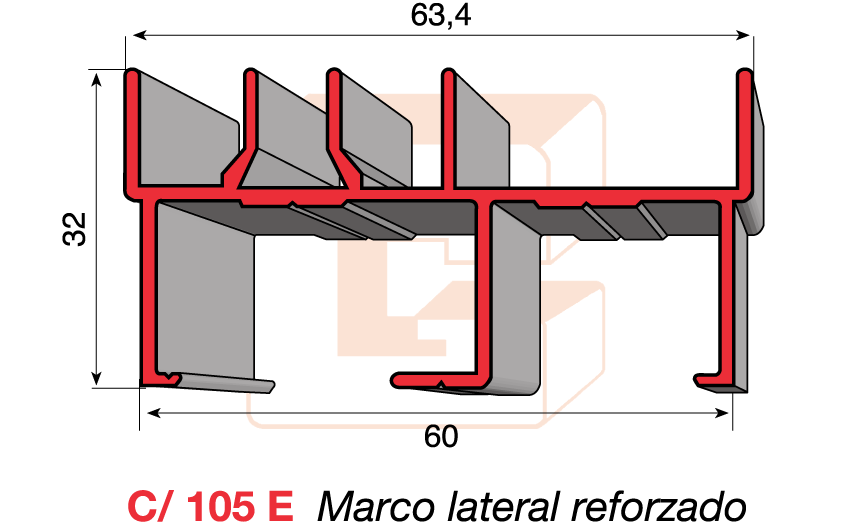 C/105E Marco lateral reforzado