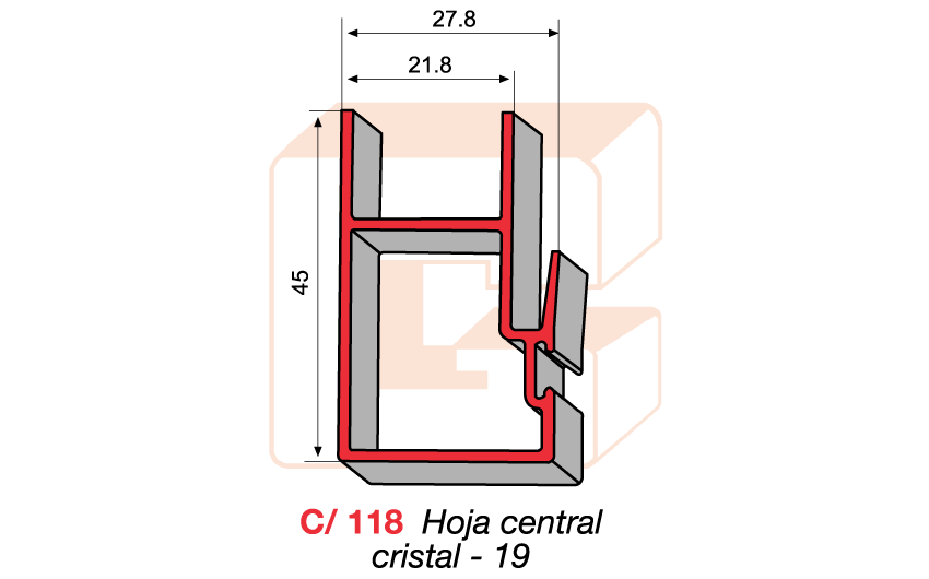 C/118 Hoja central cristal -19