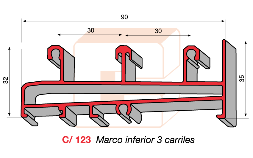 C/123 Marco inferior 3 carriles