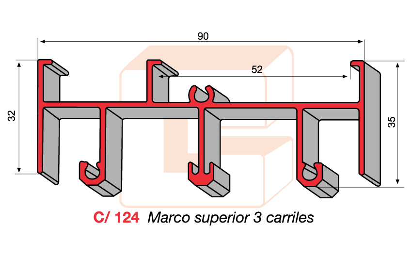 C/124 Marco superior 3 carriles