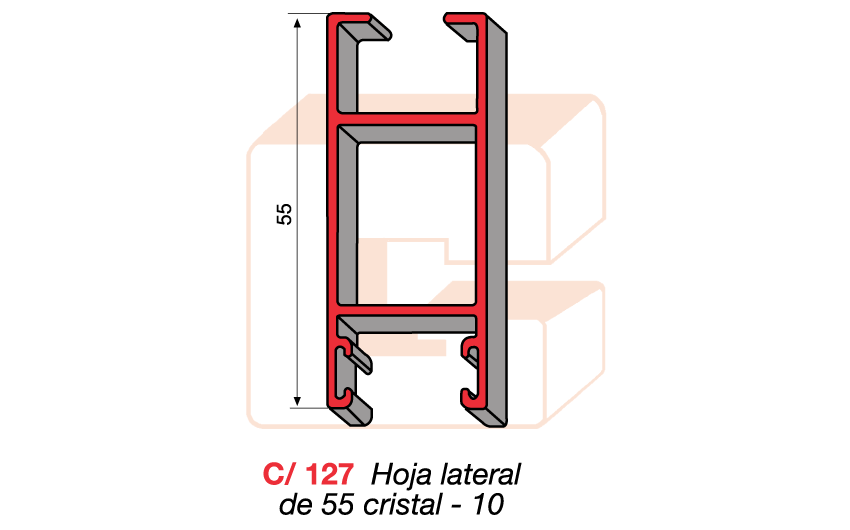 C/127 Hoja lateral de 55 cristal -10