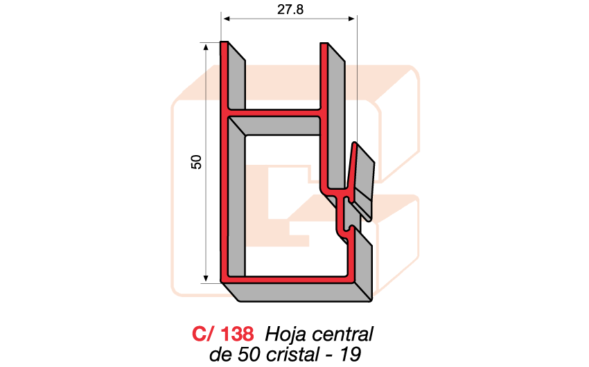 C/138 Hoja central de 50 cristal -19