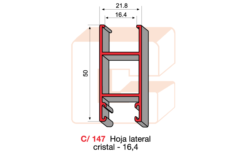 C/147 Hoja lateral cristal -16