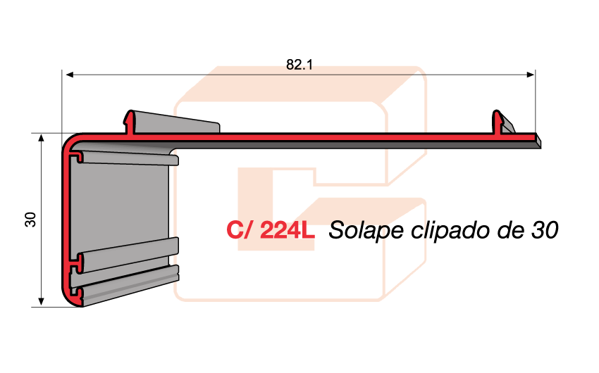 C/224L Solape clipado de 30