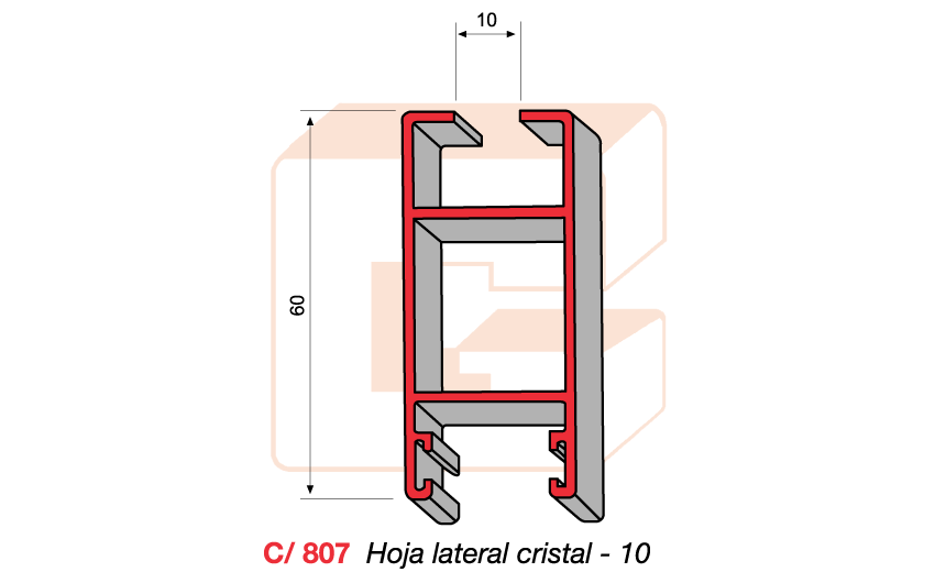 C/807 Hoja lateral cristal -10
