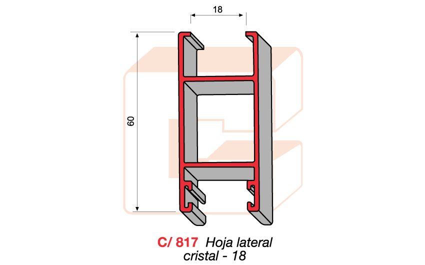 C/817 Hoja lateral cristal -18