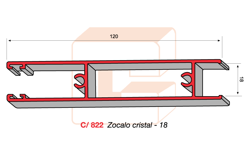 C/822 Zcalo cristal -18