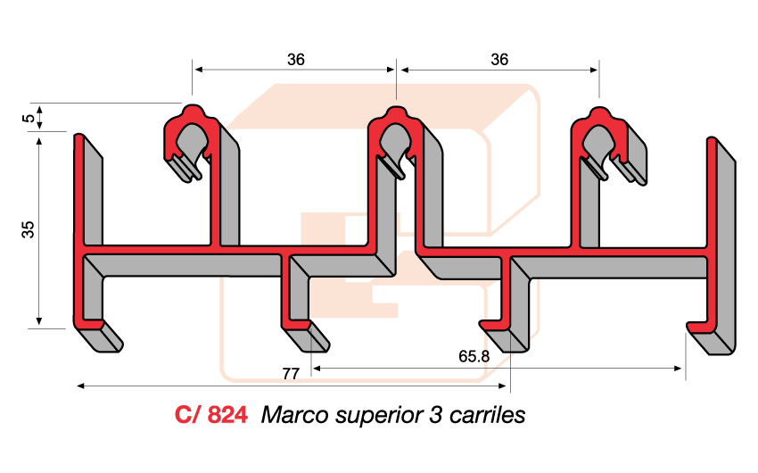 C/824 Marco superior 3 carriles