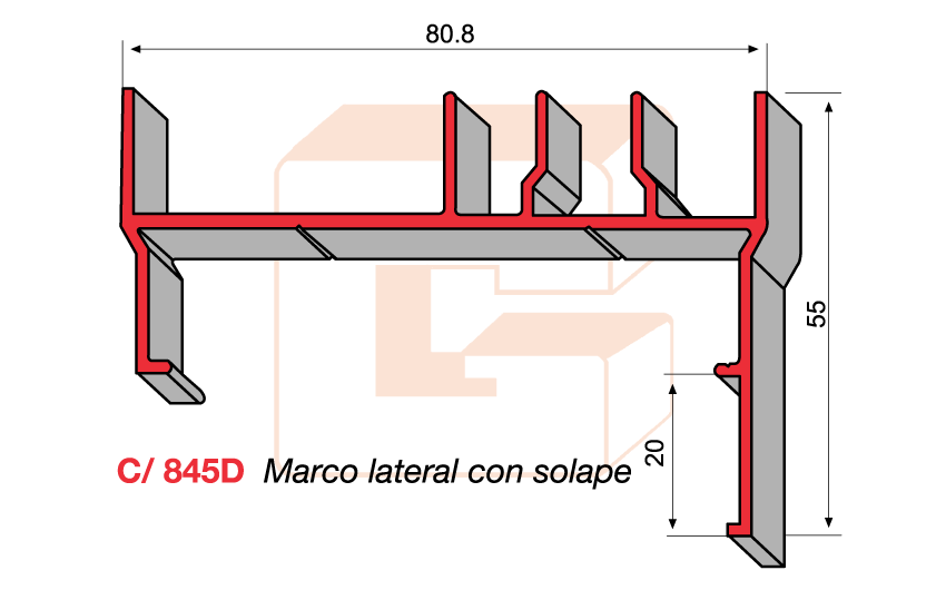 C/845D Marco lateral con solape