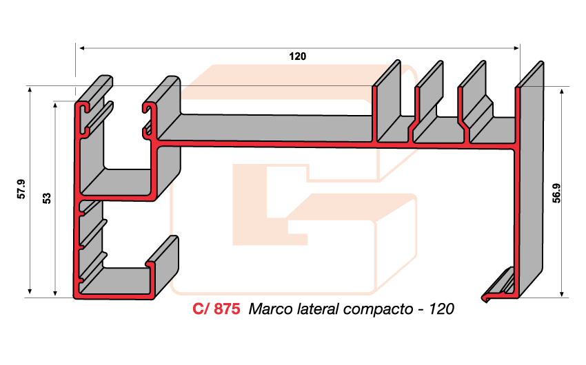 C/875 Marco lateral compacto - 120