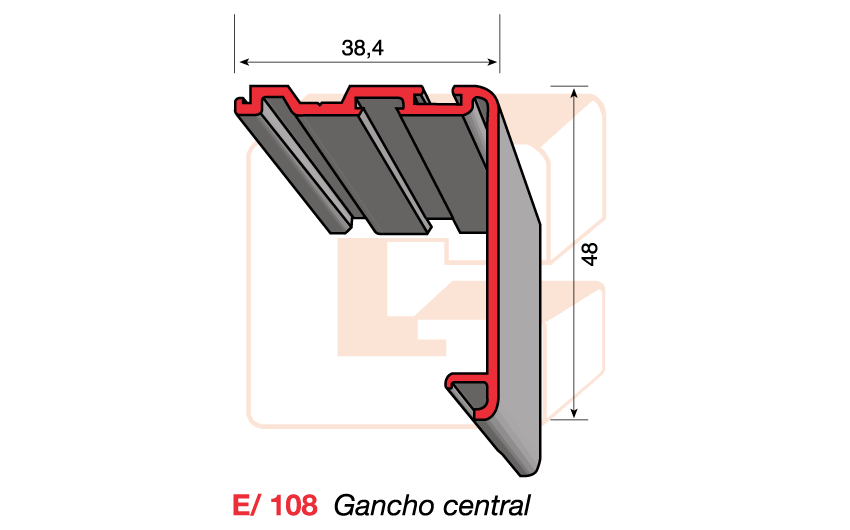 E/108 Gancho central
