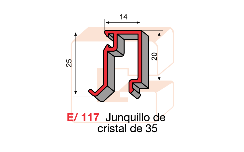 E/117 Junquillo de cristal de 35