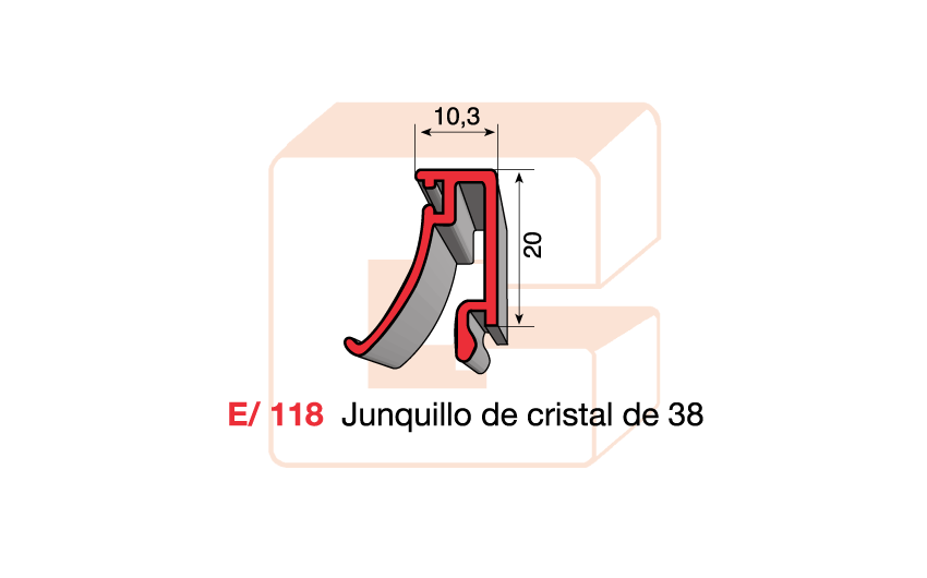 E/118 Junquillo de cristal de 38