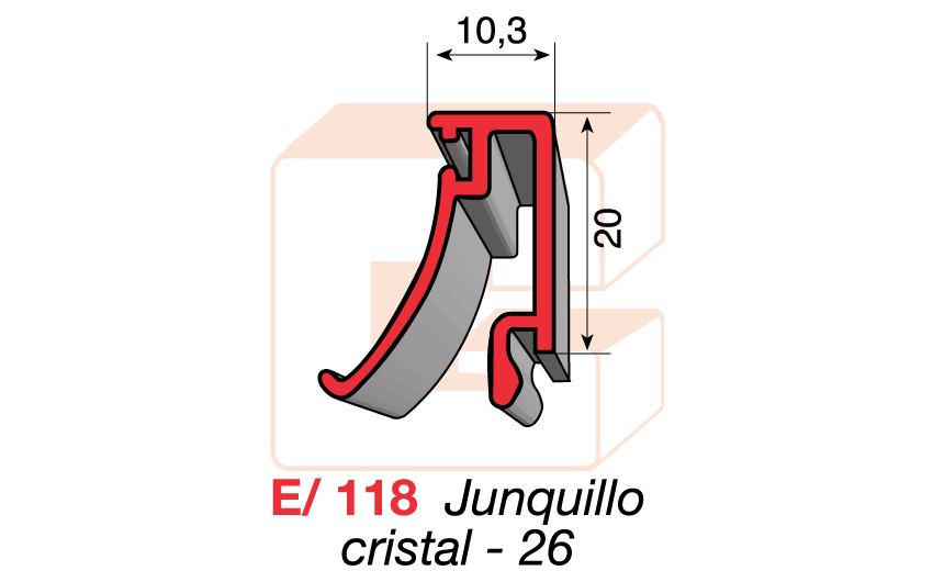 E/118 Junquillo de cristal de 26