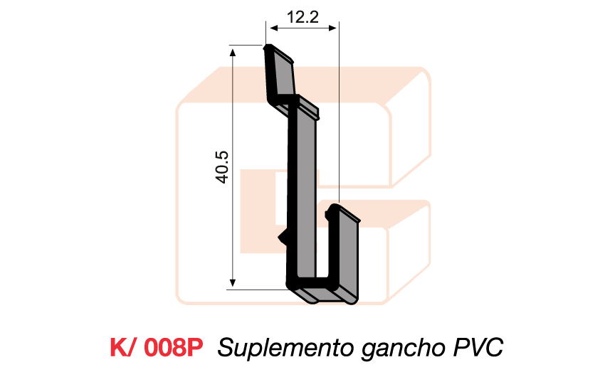 K/008P Suplemento gancho PVC