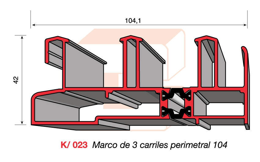 K/023 Marco de 3 carriles perimetral 104