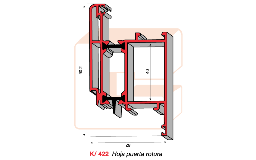K/422 Hoja puerta rotura