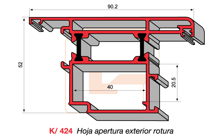 K/424 Hoja apertura exterior rotura