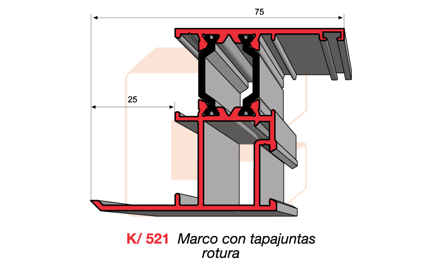 K/521 Marco con tapajuntas rotura