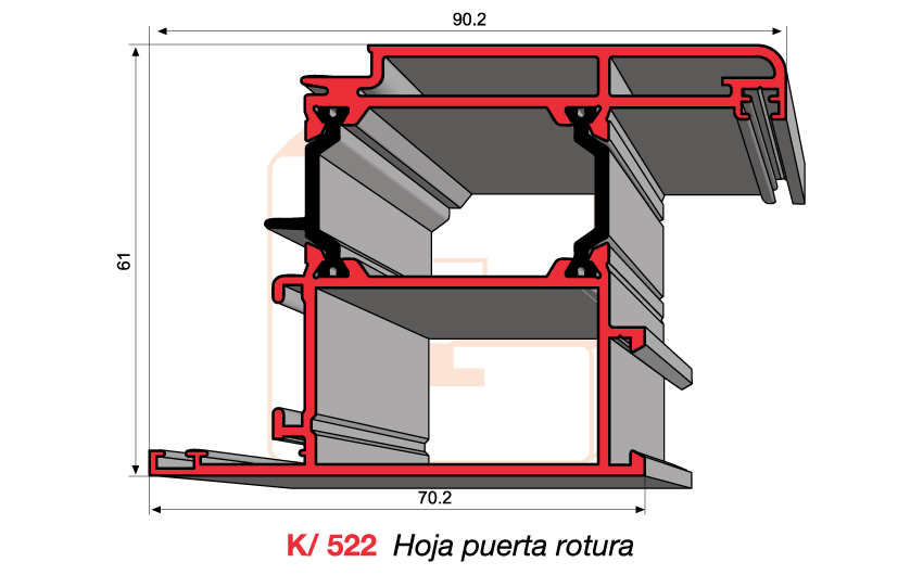 K/522 Hoja puerta rotura