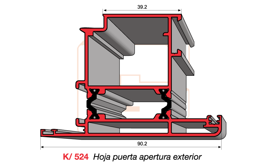 K/524 Hoja puerta apertura exterior