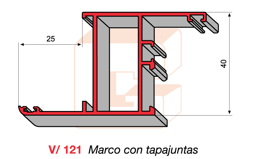 V/121 Marco con tapajuntas